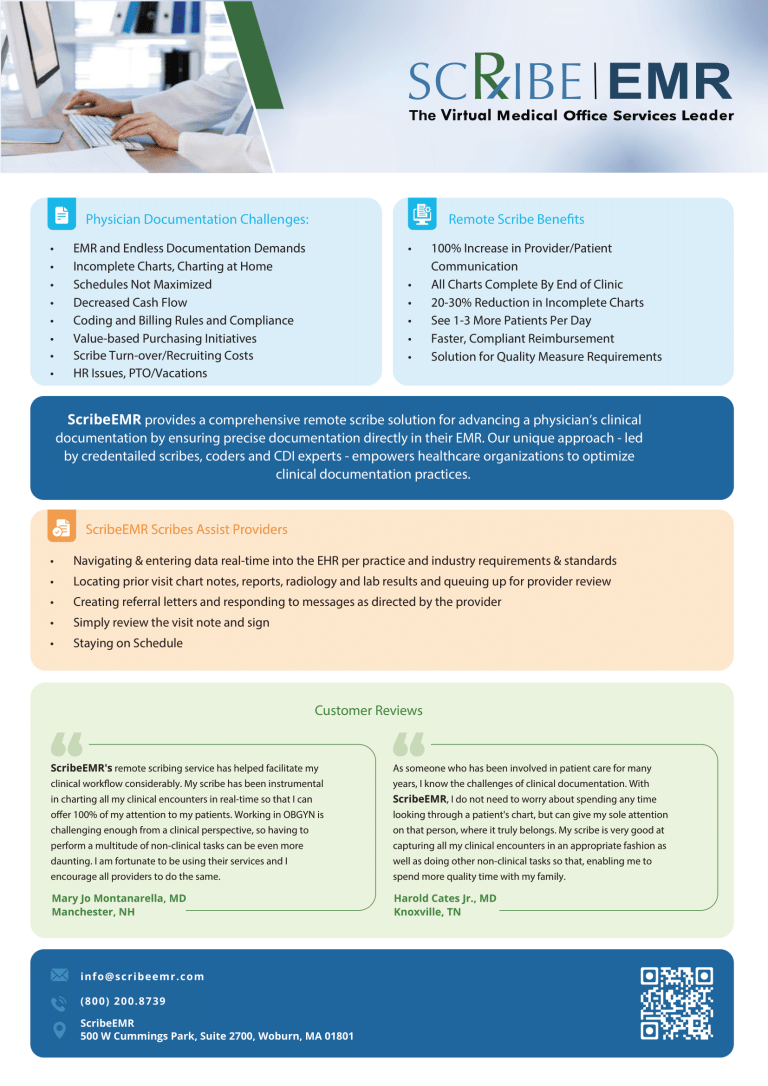 Scribe Workflow Examples Pdf Medical Scribing Infographics | Improve Workflow with ScribeEMR